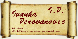 Ivanka Perovanović vizit kartica